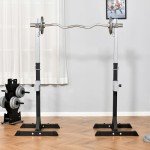 Adjustable Barbell Squat Rack with Wheels