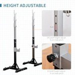 Adjustable Barbell Squat Rack with Wheels