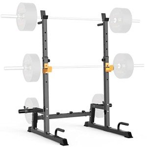 SincMill Adjustable Folding Squat Rack with Pull Up Bars