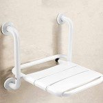 Folding Wall-Mounted Shower Seat with Grab Bar