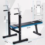 Adjustable Weight Bench with Barbell Rack for Home Gym