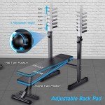 Adjustable Weight Bench with Barbell Rack for Home Gym
