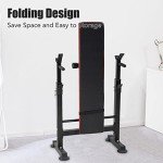 Adjustable Weight Bench with Barbell Rack & Dip Station
