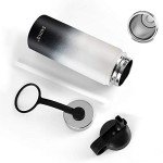 SUNTQ Insulated Water Bottle with Straw, 2 Lids