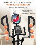 pooboo Magnetic Elliptical Machine with LCD Monitor