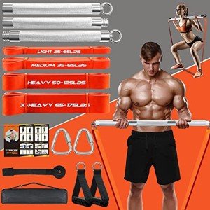 DASKING Resistance Bands Set with Exercise Bar