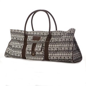 Patterned Yoga Mat Tote Bag with Pocket