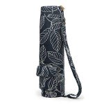 ELENTURE Yoga Mat Carry Bag with Pockets - Black Leaf