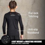 Kids' Full Sleeve Compression Rash Guards - Black