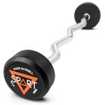30lb Rubber Coated EZ Curl Barbell Set