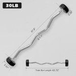 30lb Rubber Coated EZ Curl Barbell Set
