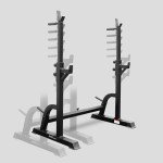 Adjustable Squat Rack with Dip Bars & Spotters