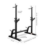 Adjustable Squat Rack with Dip Bars & Spotters