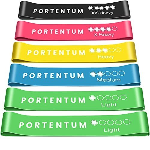 PORTENTUM Skin-Friendly Resistance Bands Set of 6