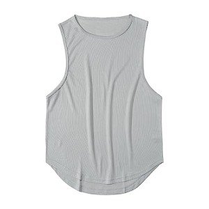 Men's White V-Neck Gym Tank Top & Resistance Bands
