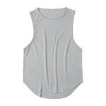 Men's White V-Neck Gym Tank Top & Resistance Bands