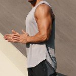Men's White V-Neck Gym Tank Top & Resistance Bands