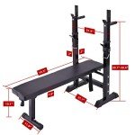 Adjustable Folding Weight Bench & Barbell Rack Set