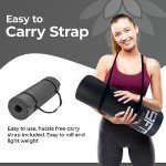 Non-Slip 15MM Yoga Mat with Carry Strap