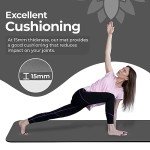 Non-Slip 15MM Yoga Mat with Carry Strap