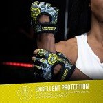 Sugar Skull Women's Workout Gloves - Pink & Yellow