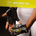 Sugar Skull Women's Workout Gloves - Pink & Yellow