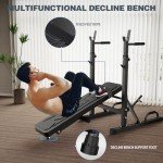 Adjustable Folding Weight Bench with Barbell Rack