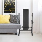 Adjustable Weight Bench with Barbell Rack & Dip Station