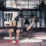 Adjustable Weight Bench with Barbell Rack & Dip Station
