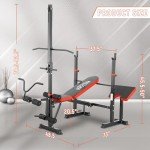 8-in-1 Foldable Weight Bench with Lat Pulldown