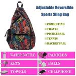 Adjustable Pickleball Sling Bag with Water Bottle Holder