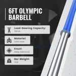 TECHNOAGE 6FT Olympic Barbell for Weightlifting