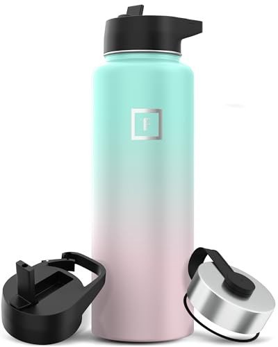 Insulated Metal Water Bottle with Straw Lid - 1.2L