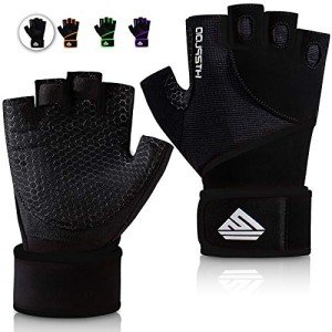 HTZPLOO Weightlifting Gloves with Wrist Support
