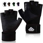 HTZPLOO Weightlifting Gloves with Wrist Support