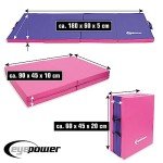 EYEPOWER Thick Gymnastics Mat - 180x60cm, Pink Purple