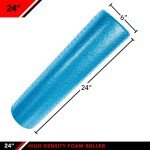24-Inch High Density Muscle Foam Roller - Blue