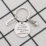 Inspirational Boxing Glove Keychain for Fitness Lovers