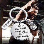 Inspirational Boxing Glove Keychain for Fitness Lovers