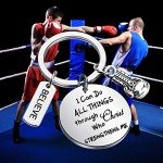 Inspirational Boxing Glove Keychain for Fitness Lovers