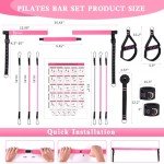 Pilates Bar Kit with Resistance Bands for Home Workouts