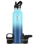 Insulated 710ml Water Bottle with Straw Lid
