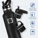 Insulated 710ml Water Bottle with Straw Lid
