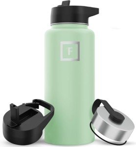 32 Oz Iron Flask Sports Water Bottle with 3 Lids