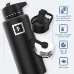 32 Oz Iron Flask Sports Water Bottle with 3 Lids