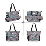 Bohemian Teal Yoga Mat Carrier Tote Bag