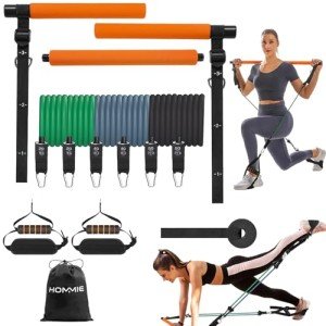 Pilates Reformer Bar Set with Resistance Bands
