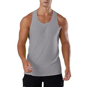 Men's Orange Sleeveless Gym T-Shirt and Resistance Bands Set