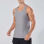 Men's Orange Sleeveless Gym T-Shirt and Resistance Bands Set