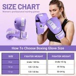 Women's Pro Style Boxing Gloves - 12oz Purple